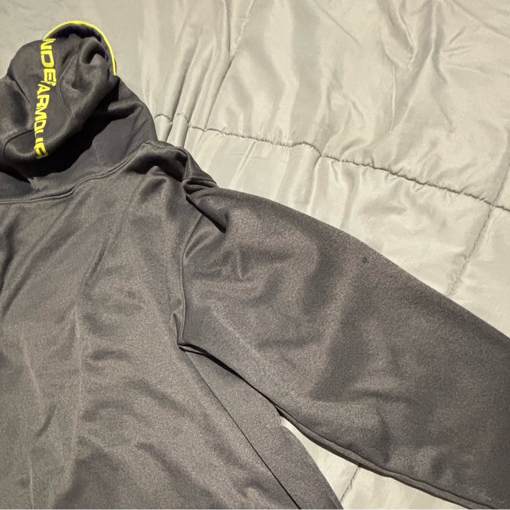 Under Armour Black Hoodie with Neon Yellow Logo Trim